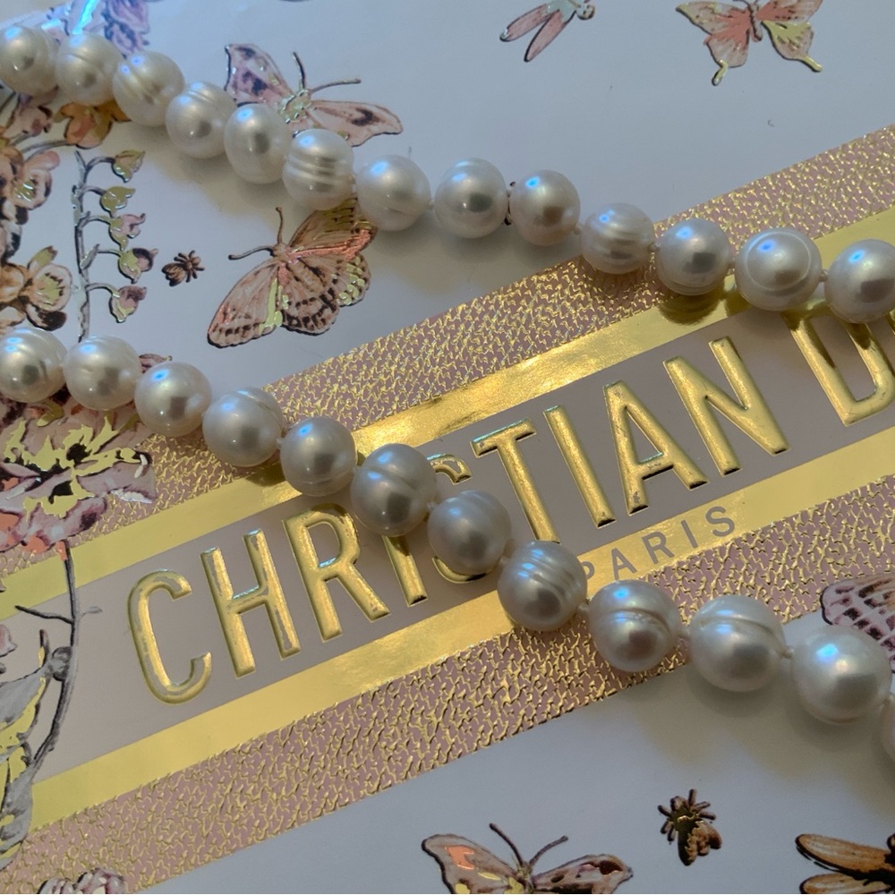 Authentic Akoya  White Pearl Necklace - Elegant Women's 14k clasp Accessory